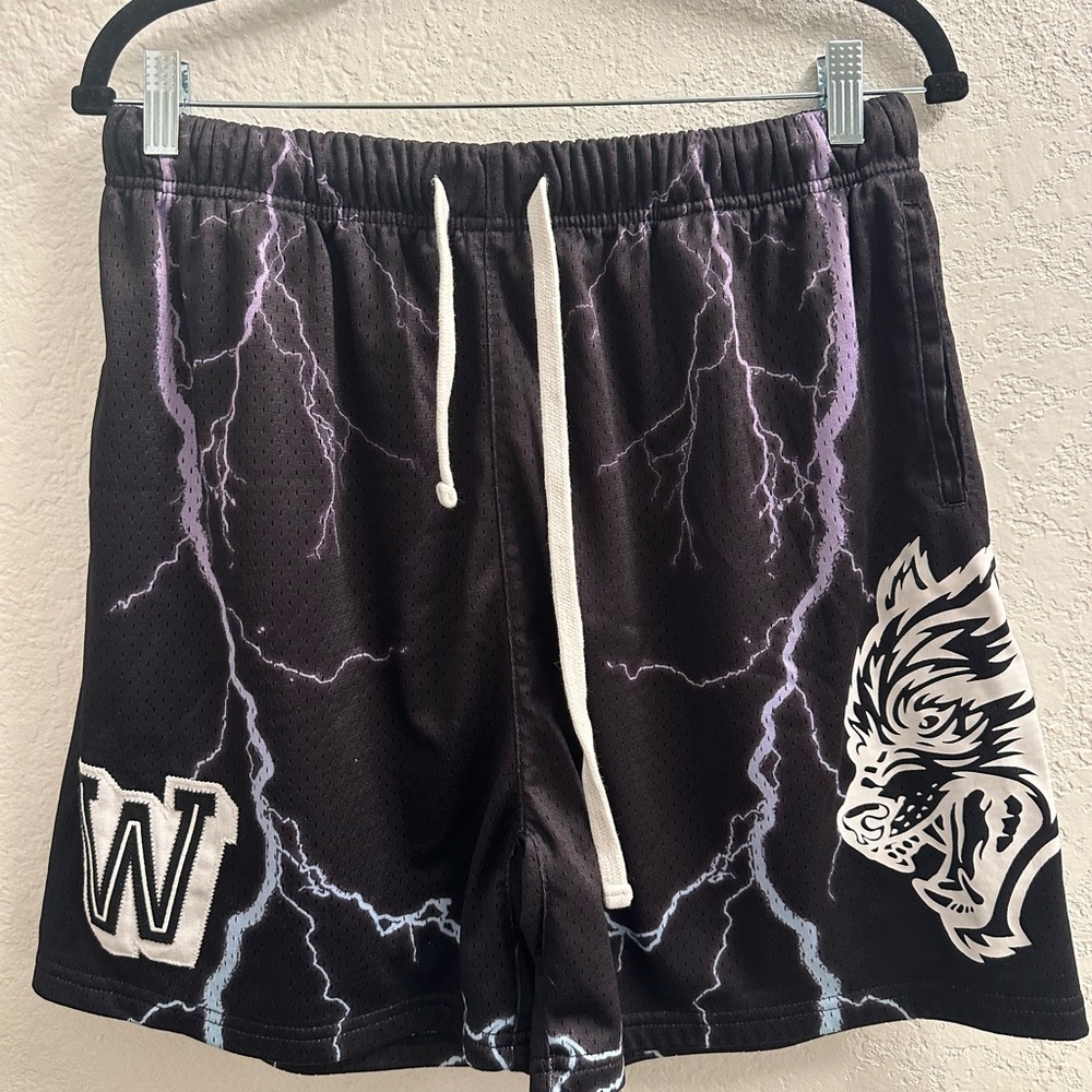Darc Sport Black and Purple Lightning Men's Shorts
